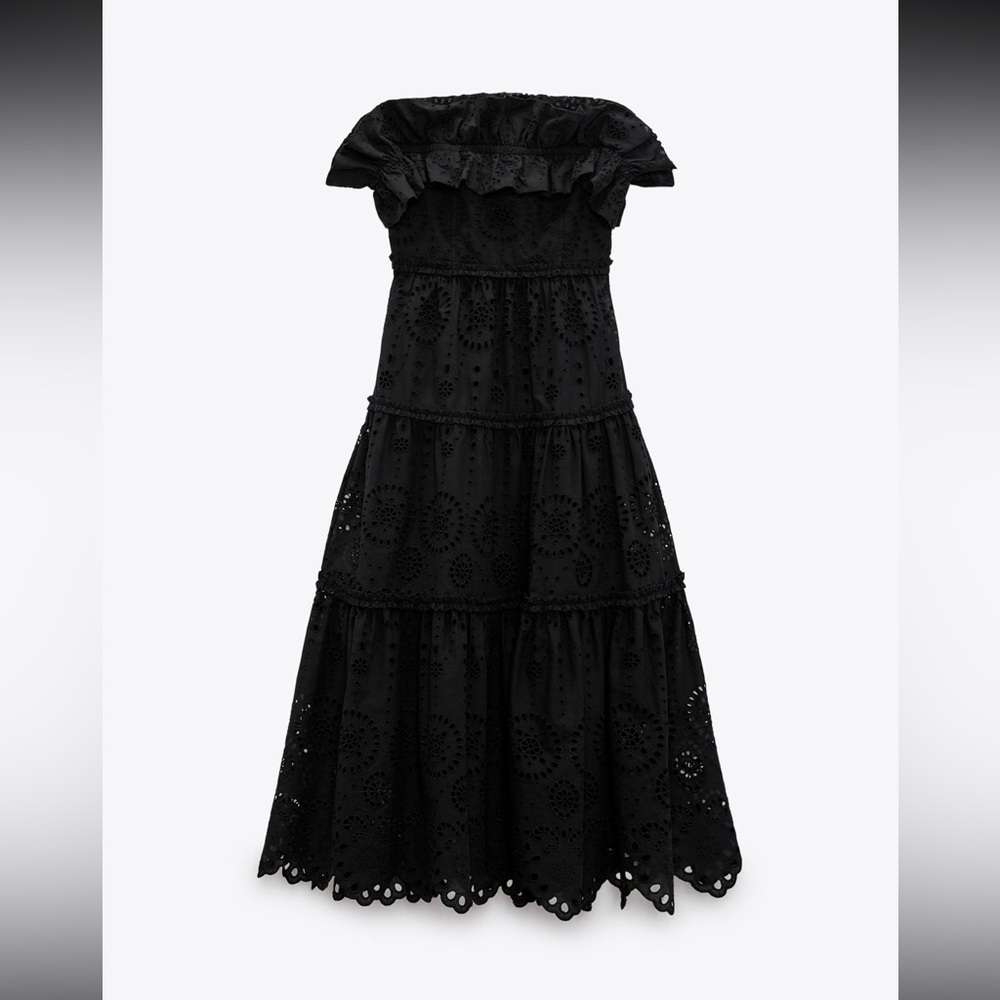 Zara black eyelet off the shoulder